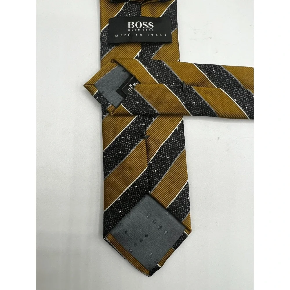BOSS Hugo Boss Tie Mens Multicolor Silk Striped Italy Formal W:2.375